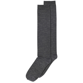 MP Denmark Wool/Cotton Knee Strømper, Dark Grey Melange 